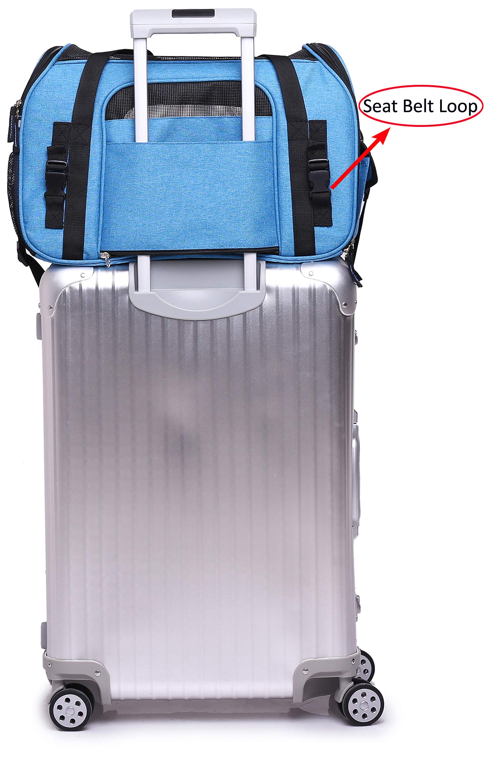 EliteField carrier with seatbelt attachment for safe car journeys.