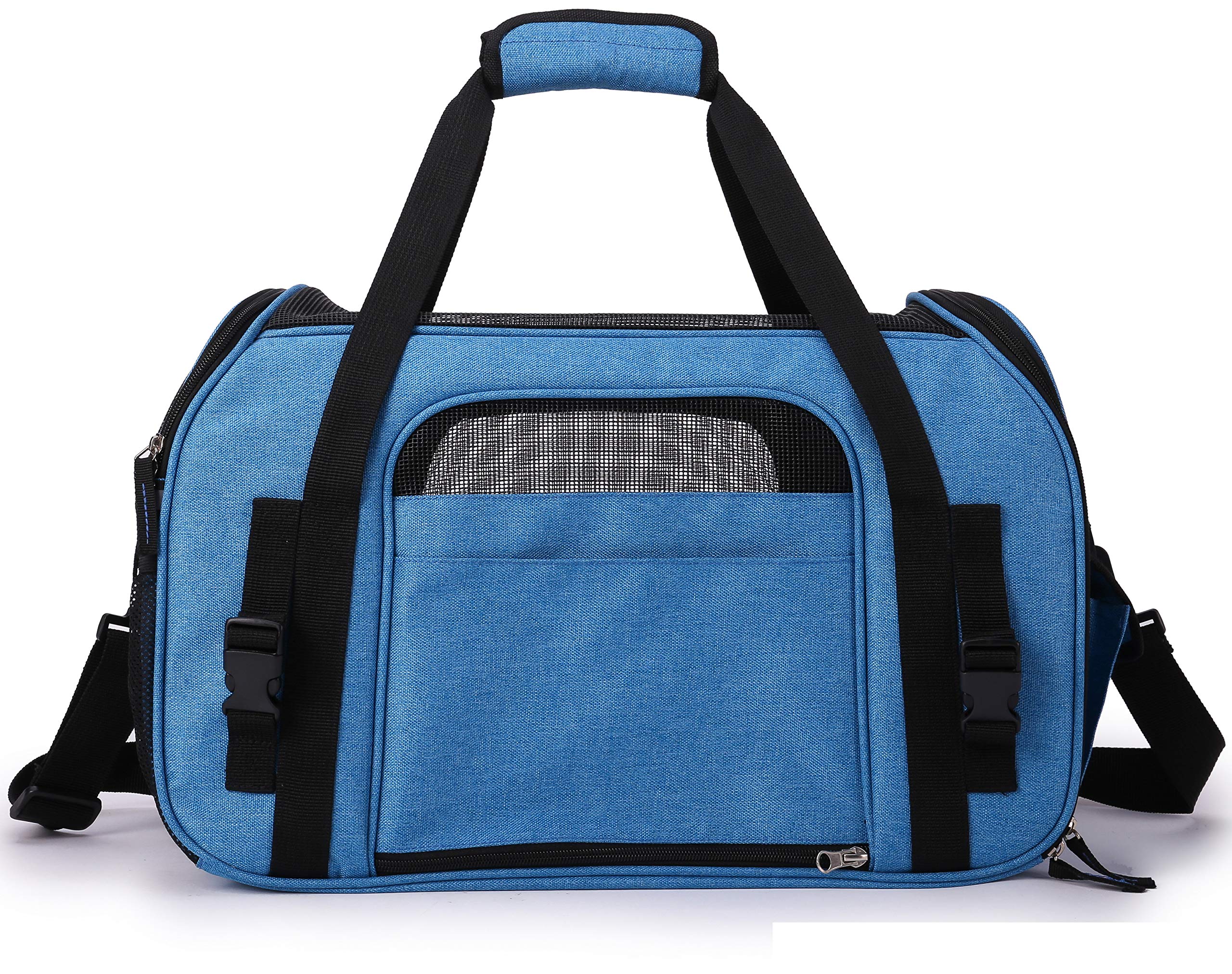 EliteField carrier side pockets store pet food and accessories.