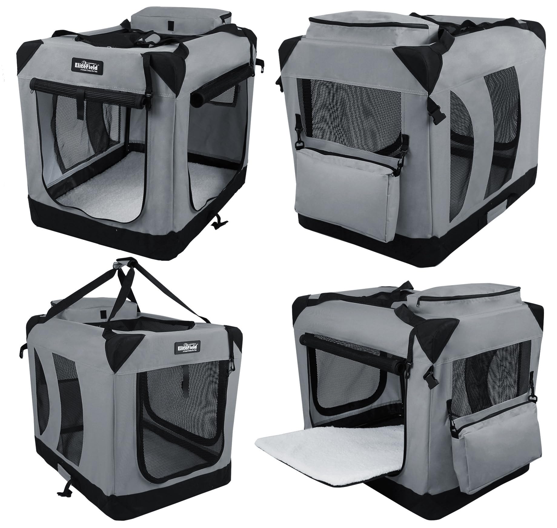 EliteField three mesh doors ventilation image highlights airflow and easy access for pets.