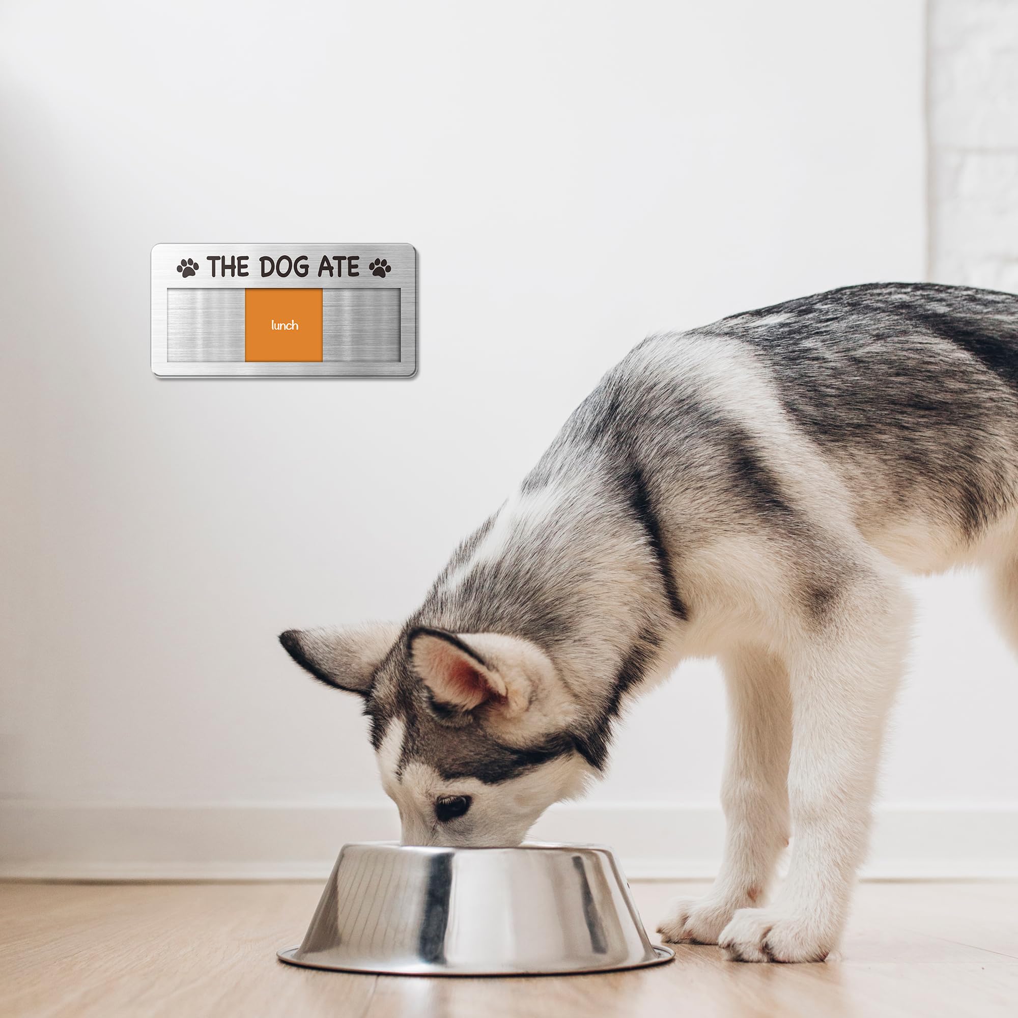 EliteSign Dog Fed Sign slide-to-update feature simplifies meal-time edits.