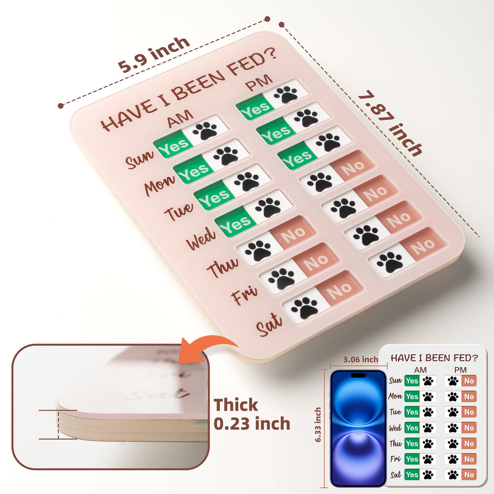 EliteSign dog feeding reminder AM/PM slider in use for on-time meals