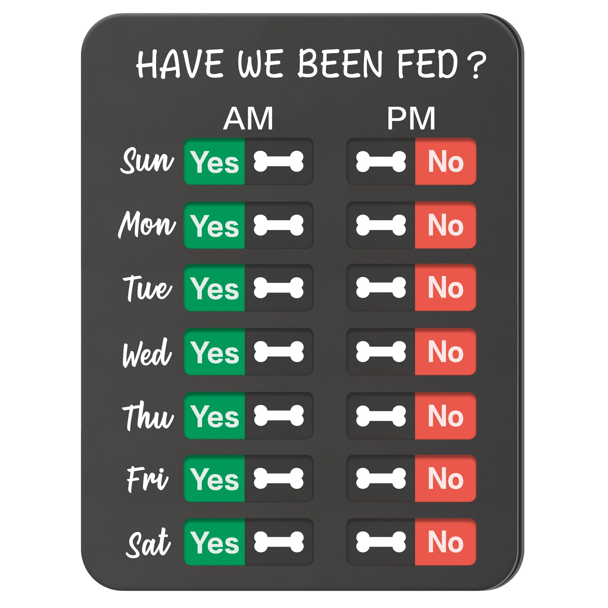Elitesign dog feeding reminder front view with AM/PM cues for on-time meals