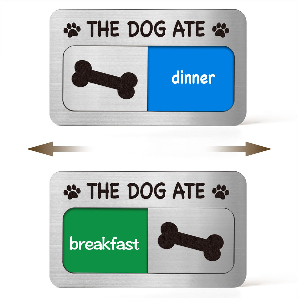 EliteSign dog feeding reminder magnet on fridge for quick meal cues.