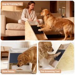 Elixique dog nail scratch board wooden frame provides sturdy indoor stability.