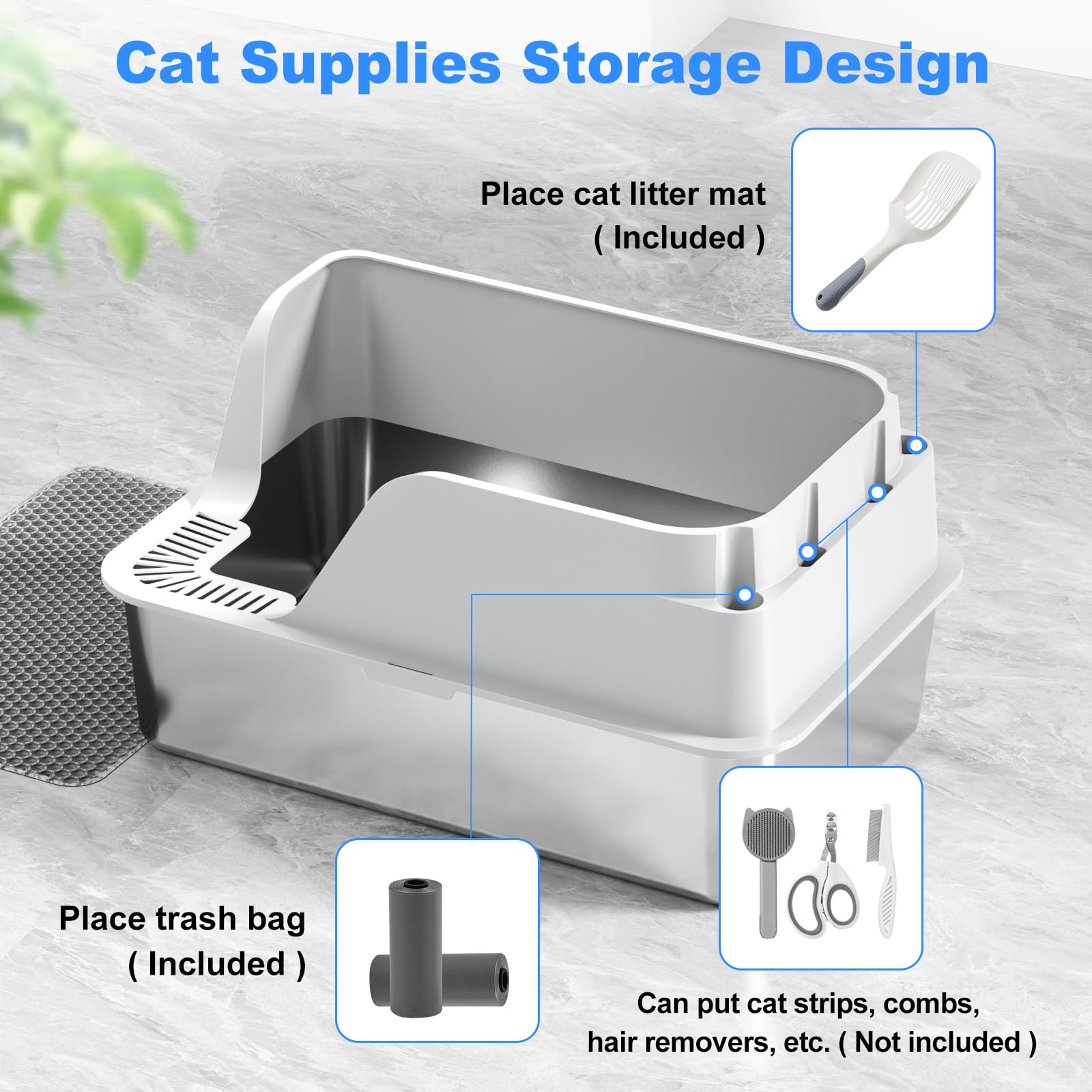 Ellenpent six-inch high walls prevent litter spill and protect floors.