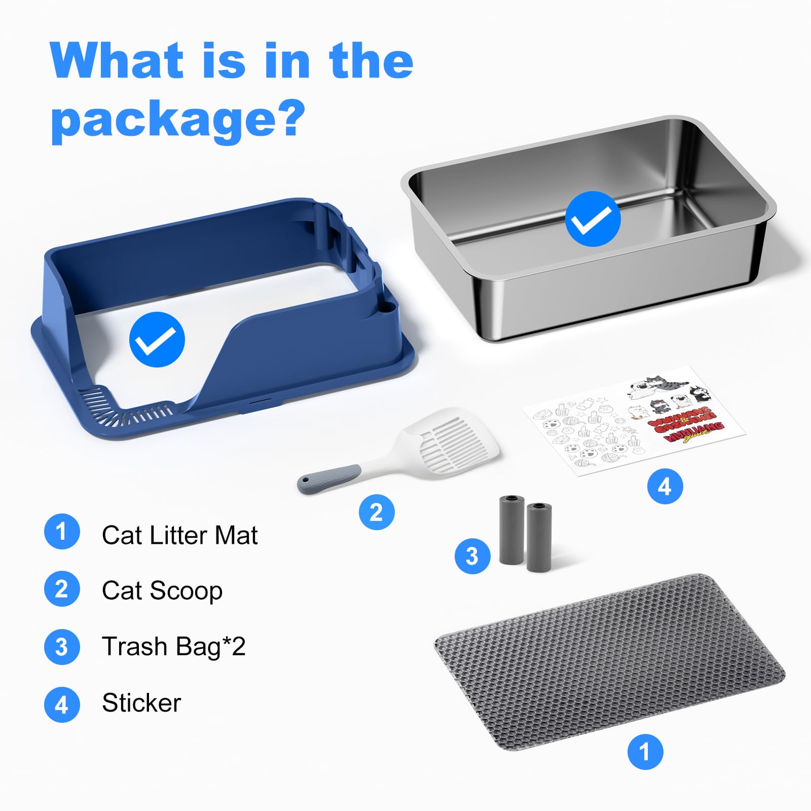 Ellenpent durable blue litter box suited for multi-cat households