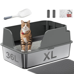 Ellenpent non-stick stainless steel litter box lid enables easy cleanup
