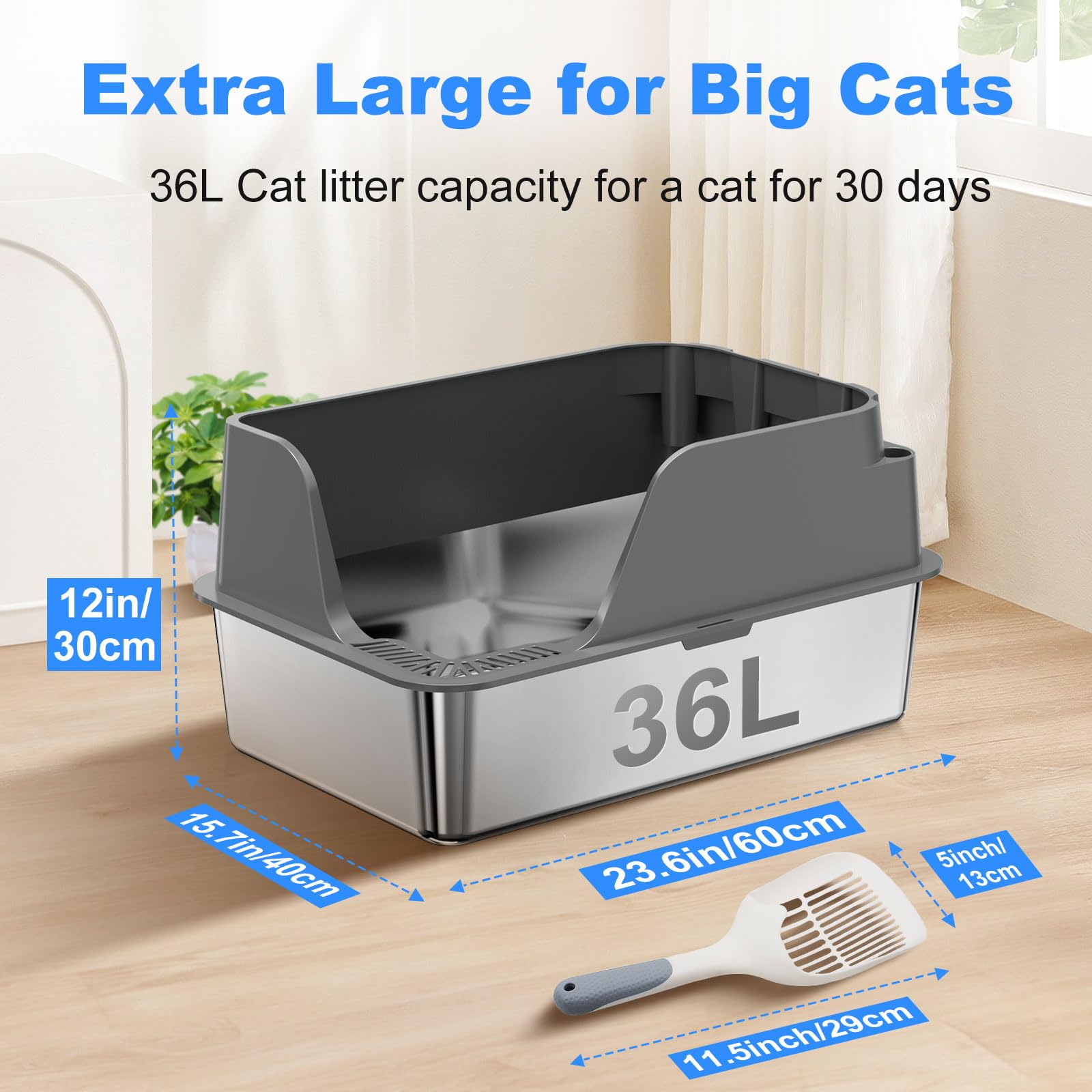 Ellenpent litter box with side-opening design for cat entry