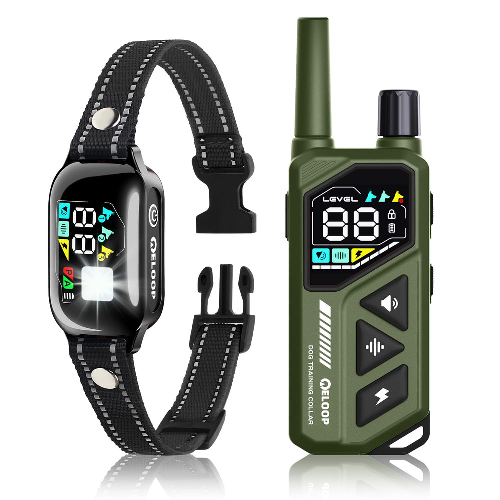 ELOOP collar LED indicator lights for night visibility and dog safety.