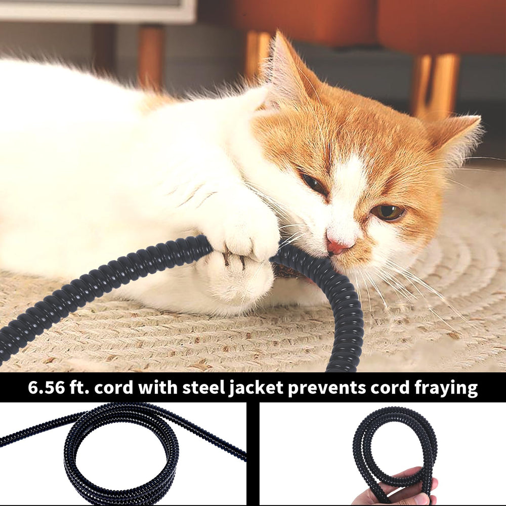 Eloslos chew-resistant cord protects against pet damage during winter use.
