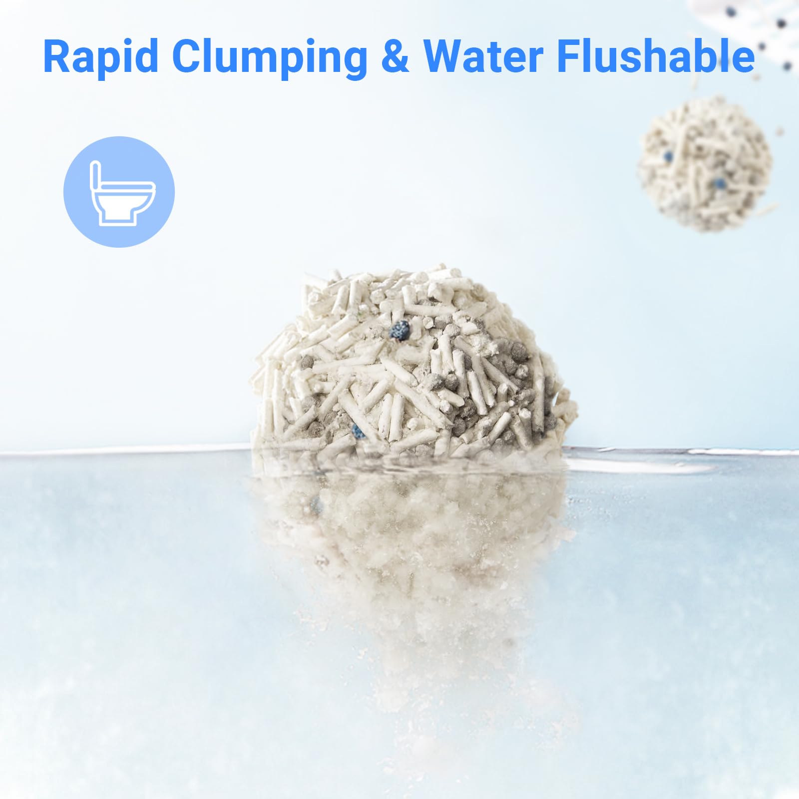 Activated carbon odor-control graphic emphasizes ongoing freshness in the litter box.