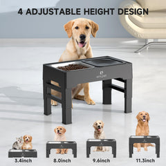 ELS PET elevated dog bowls anti-slip base keeps bowls steady during meals.