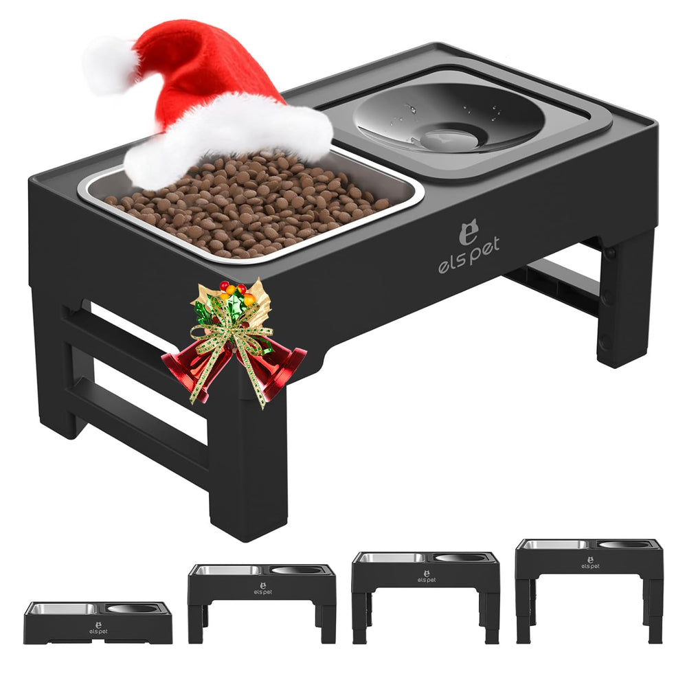 ELS PET elevated dog bowls assembly shows easy setup for a tidy feeding station.