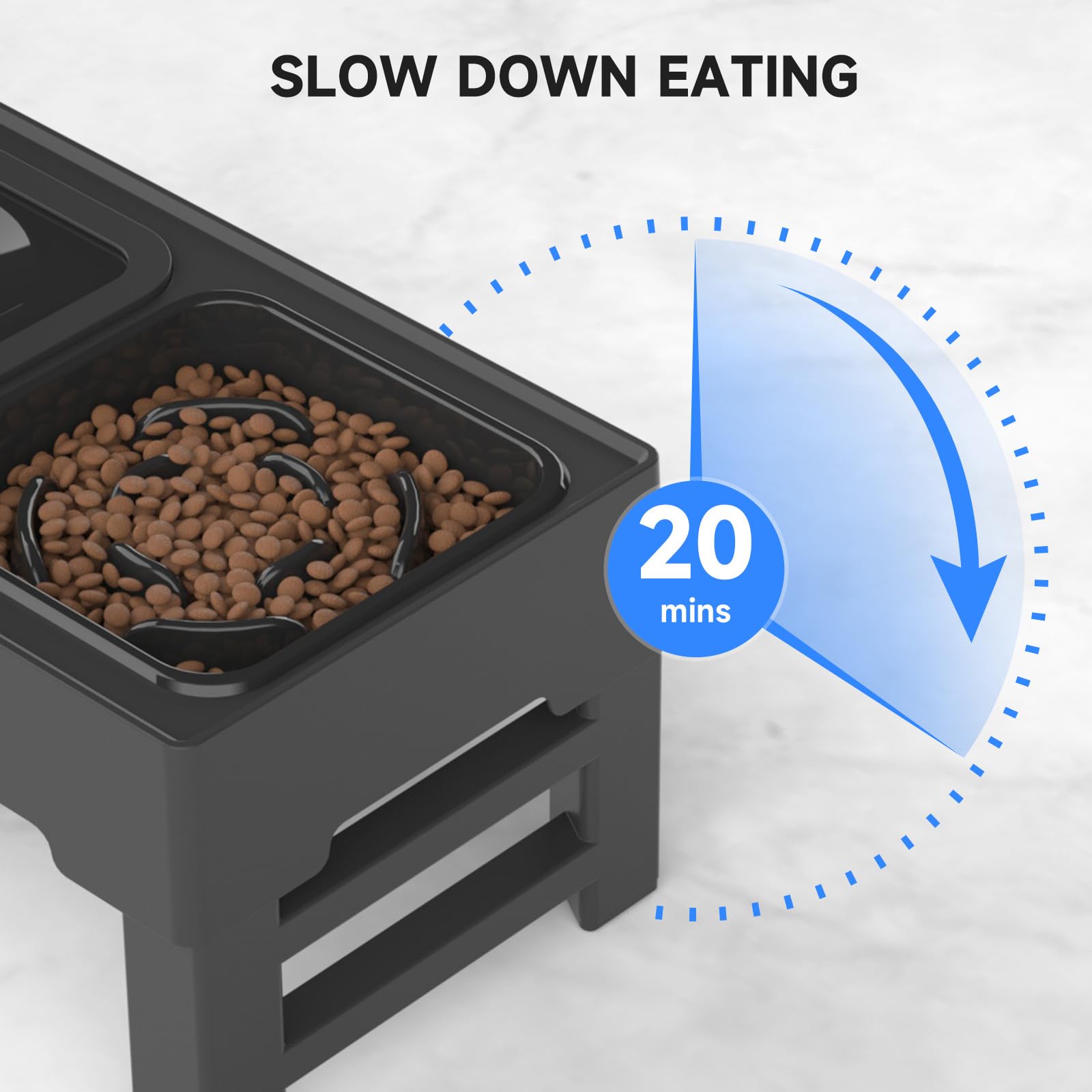 ELS PET elevated no-spill water bowl prevents spills and mess