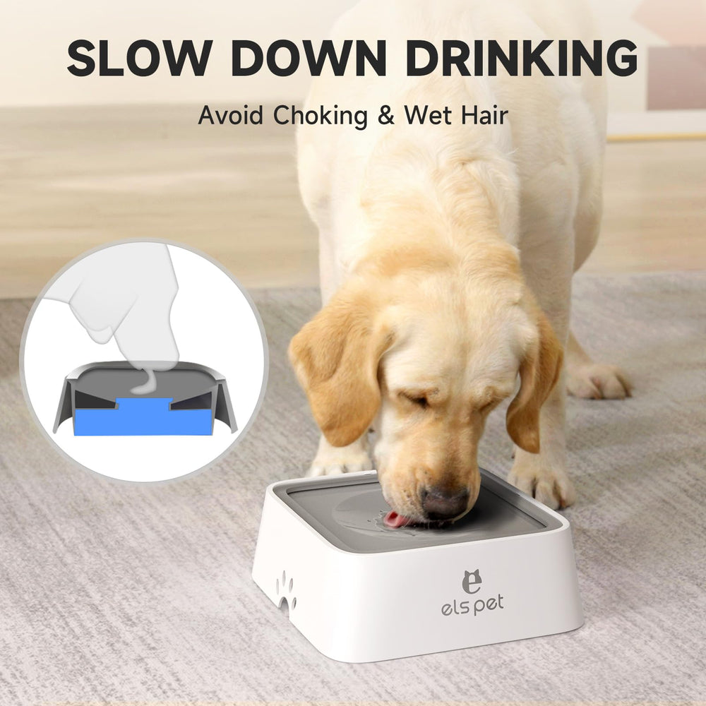 Els Pet feeder shows detachable filter under floating disk for cleaner water.