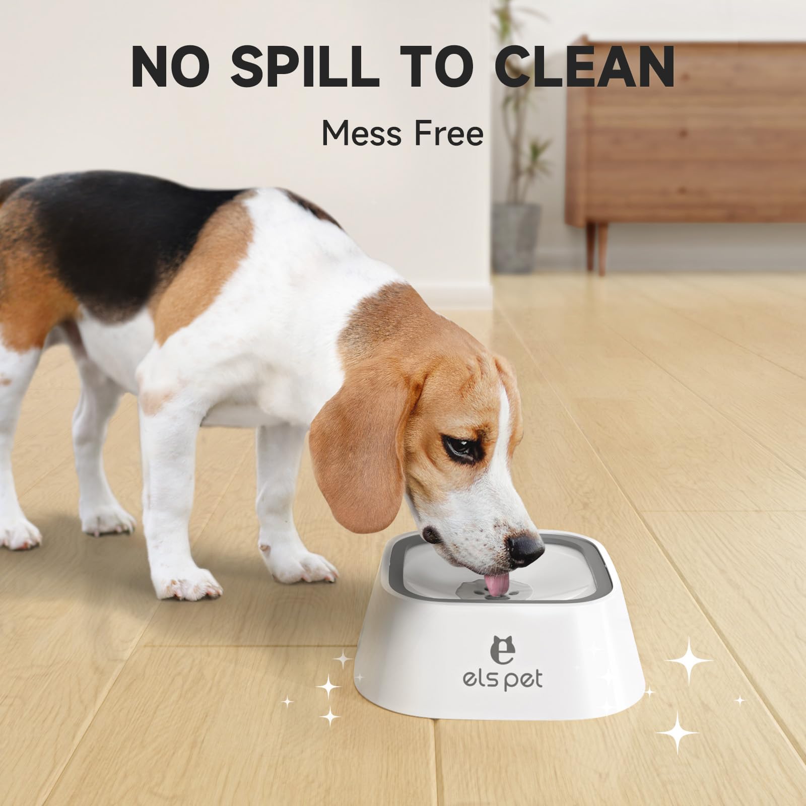 ELS PET No Spill Bowl sits securely with an anti-slip bottom for steady use.