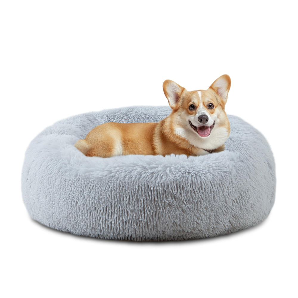 ELSKER&HOME Calming Donut Dog Bed front view with 30-inch round shape for medium dogs