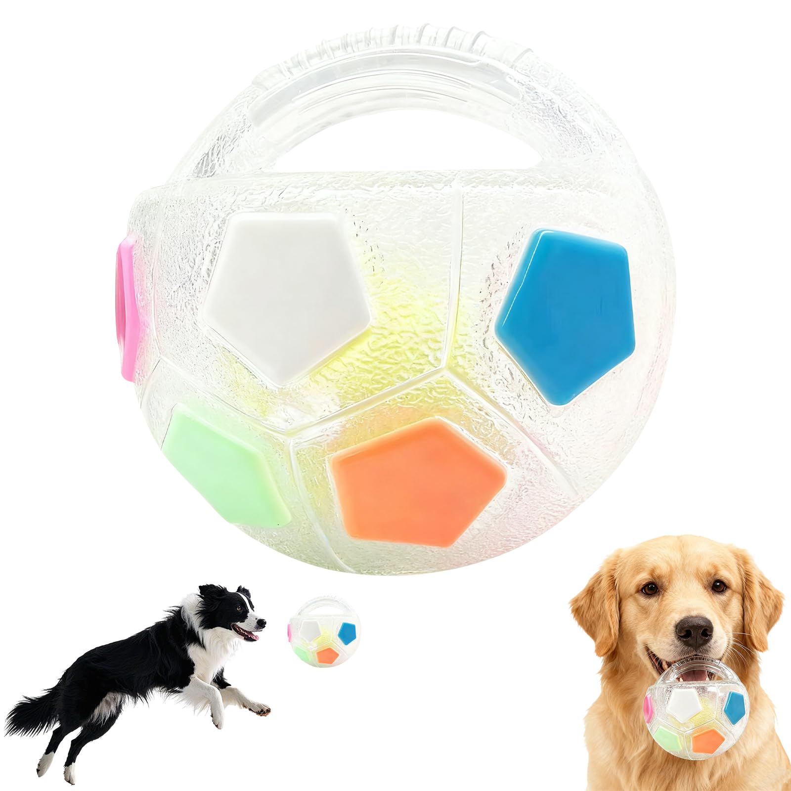 eltolent The Mellow Dog Calming Ball with Handle – hero view, engaging for water play.