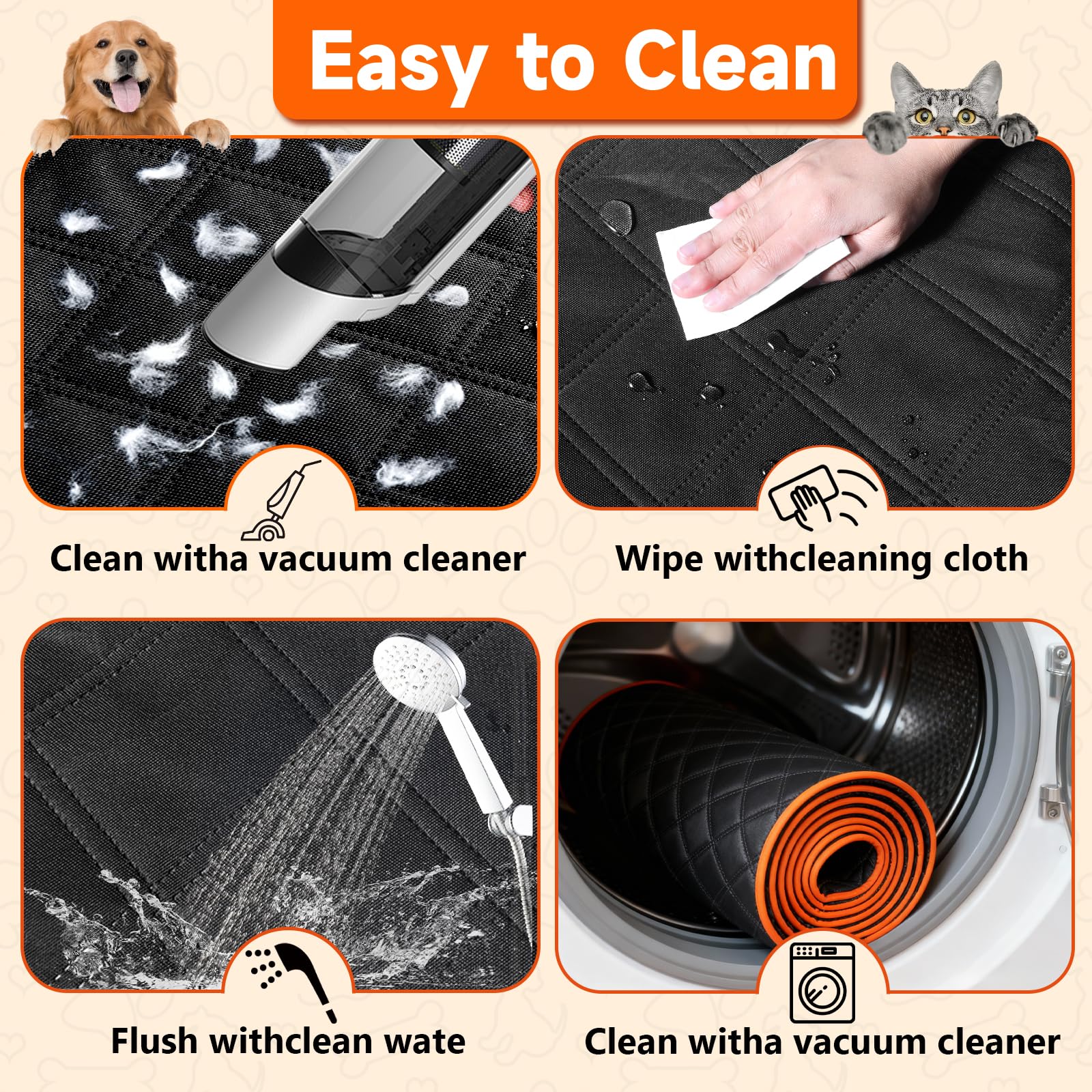 Elufa dog seat cover waterproof and anti-scratch material protects upholstery