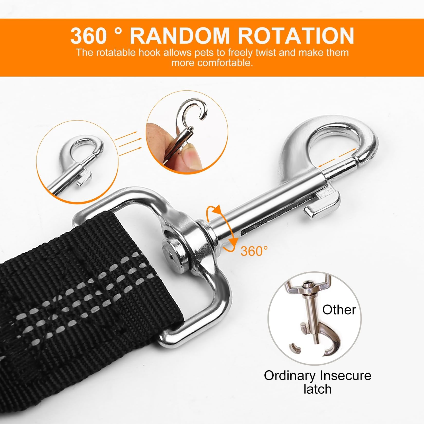 Elufa retractable dog car leash in action showcases safe freedom during rides.