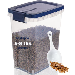 Elwichen pet food container with scoop keeps kibble organized and portioned.