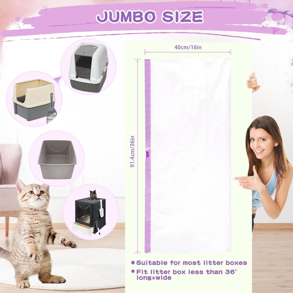 Elzrghs litter liner with drawstring closure seals waste and reduces odor