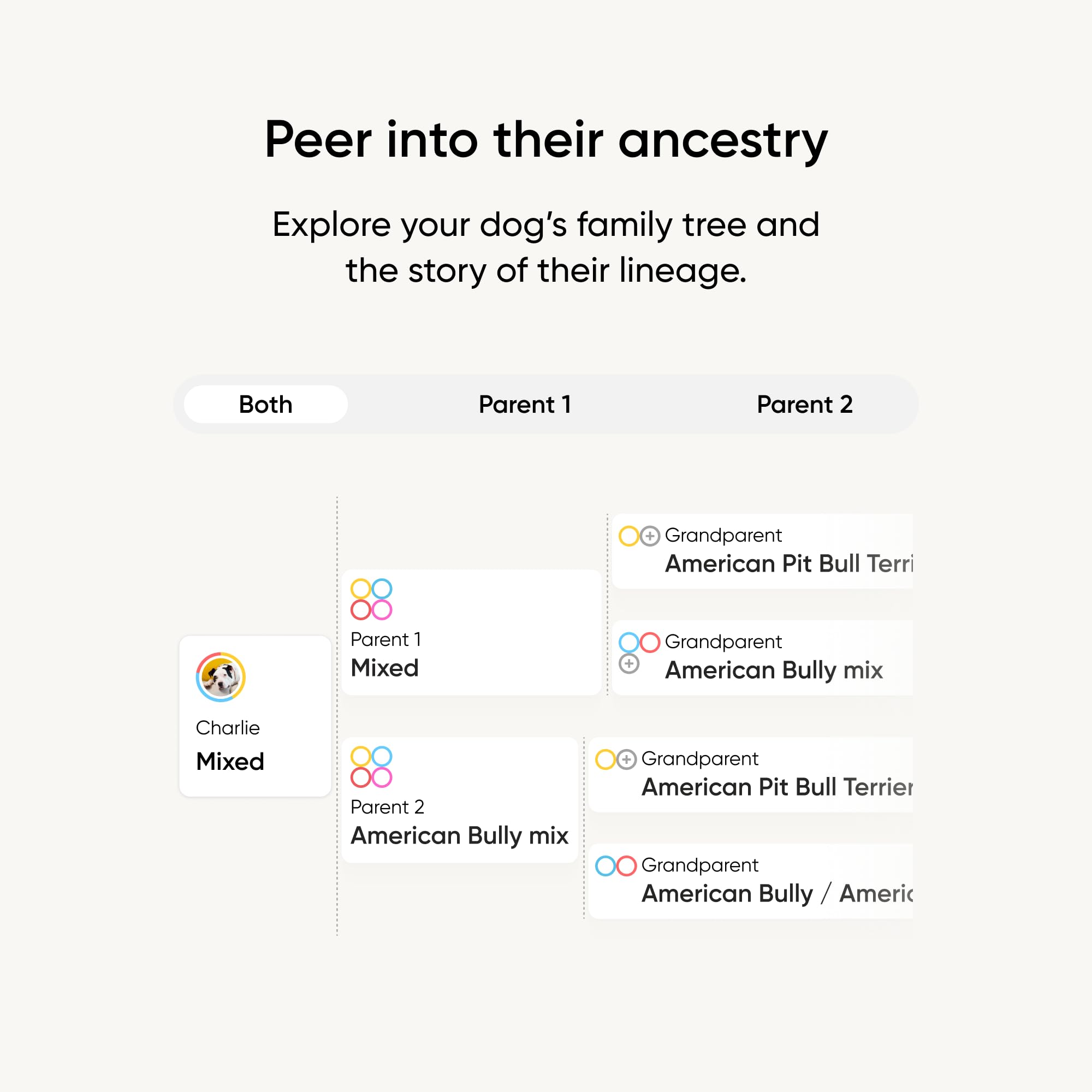Embark breed-identification-kit-relative-finder-screen shows relatives for family discovery.
