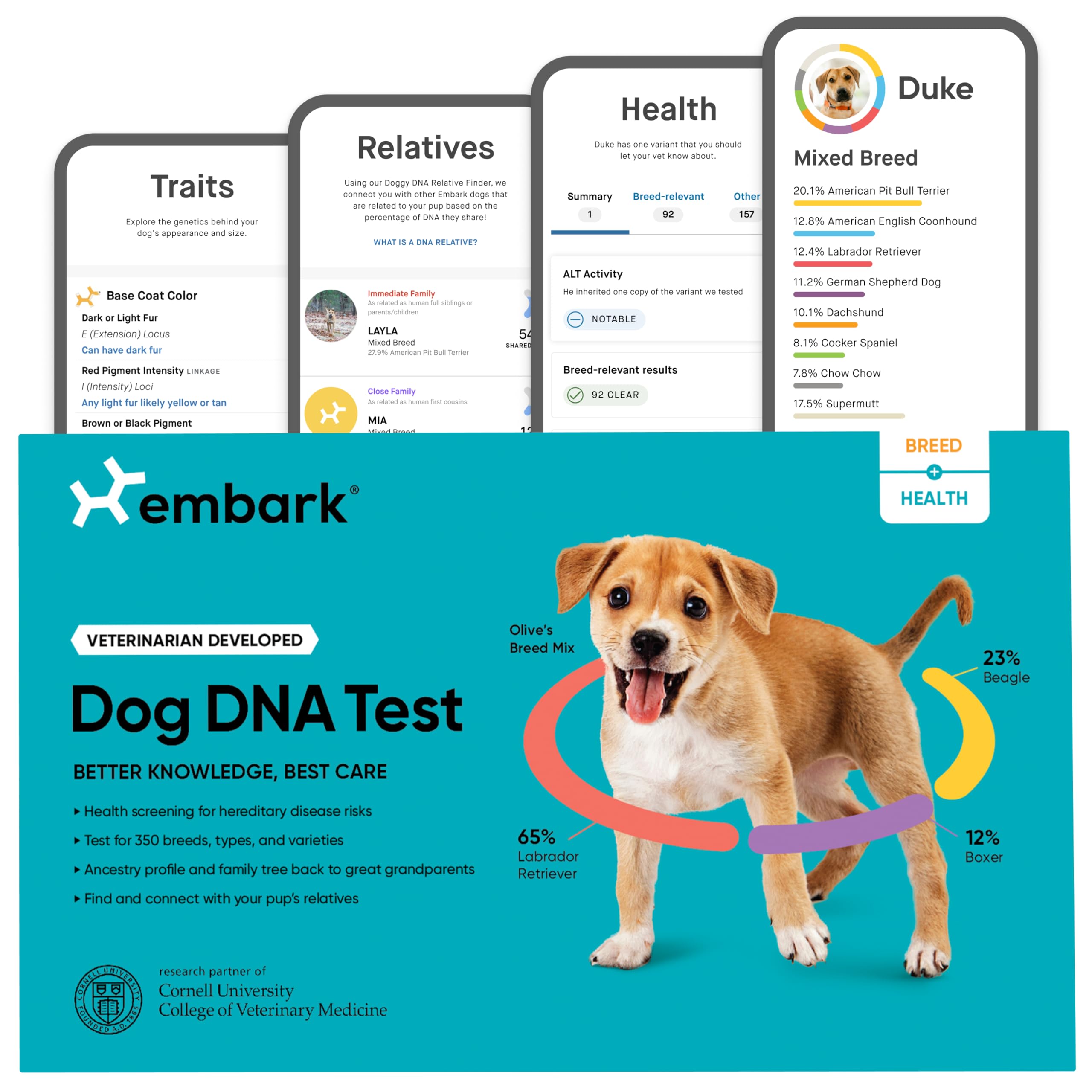 Embark Breed & Health Kit cover image to start your dog's genetic discovery journey.