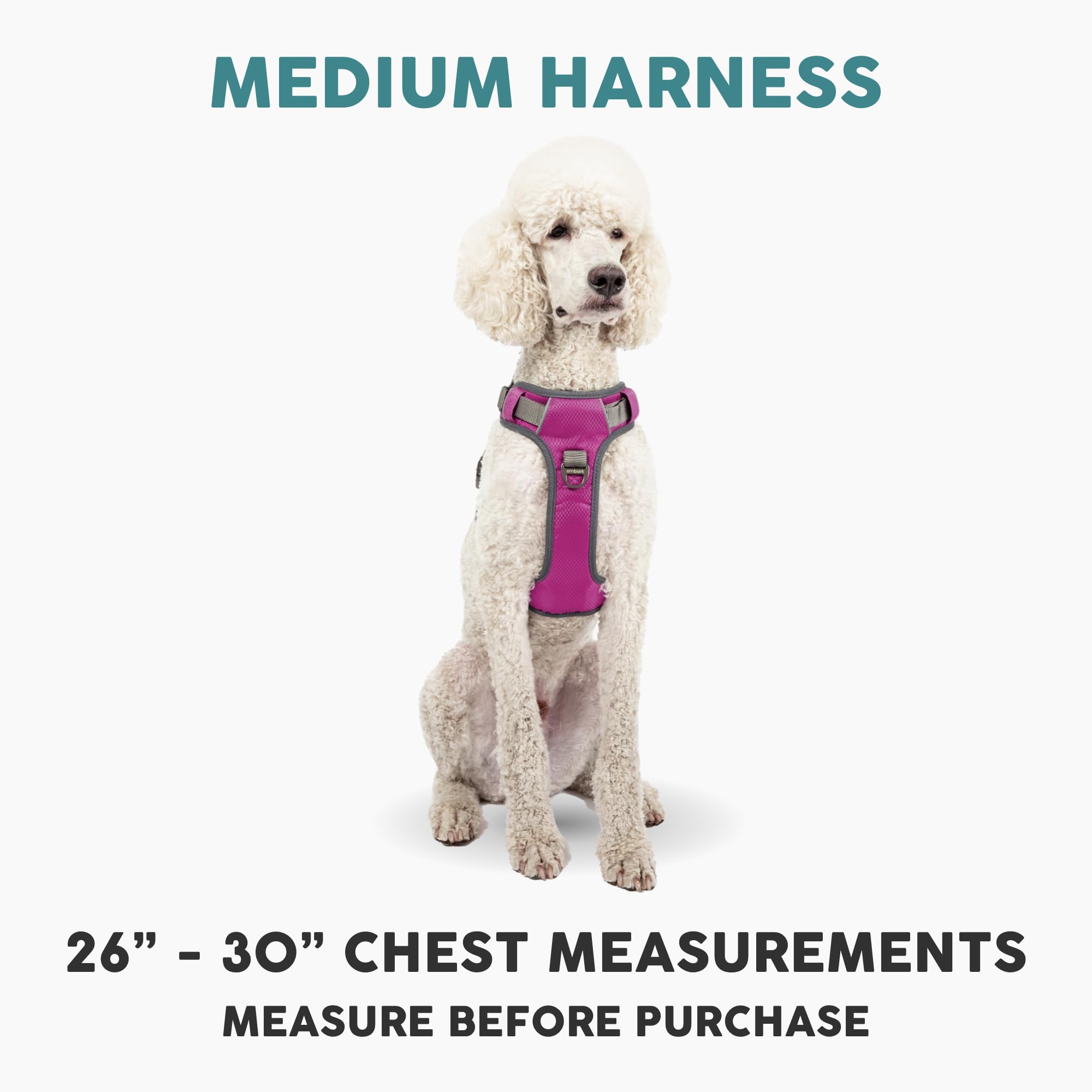 Embark Pets gel-lined handle provides secure grip for quick control.