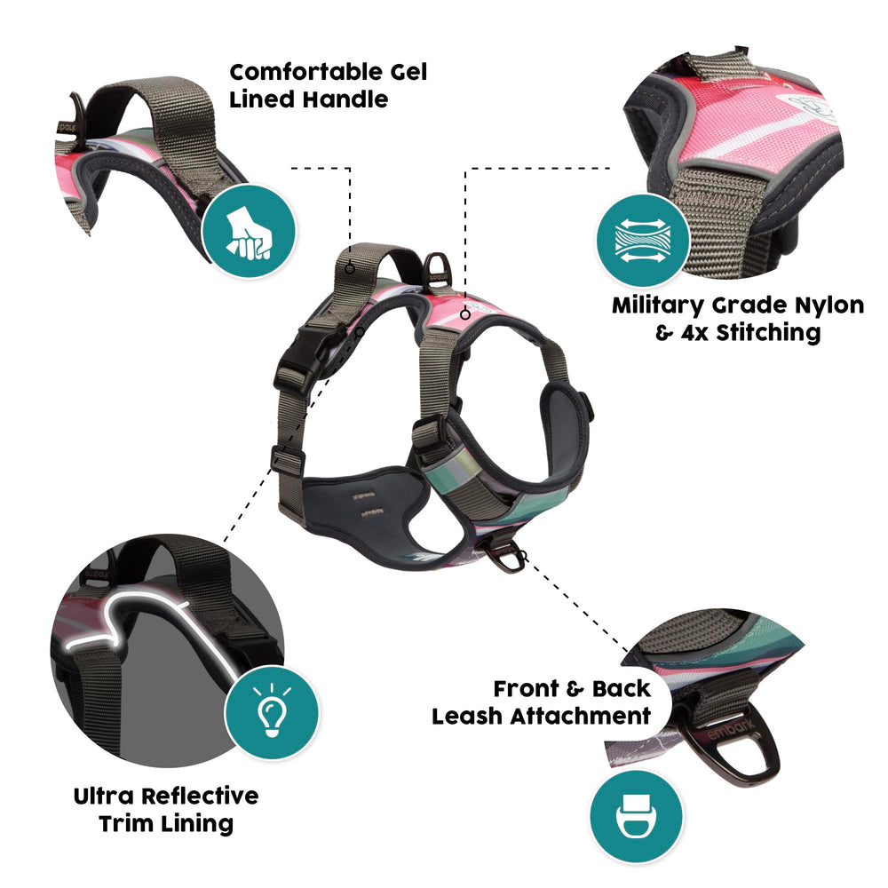 Embark Pets Adventure Harness reflective trim improves visibility at dusk