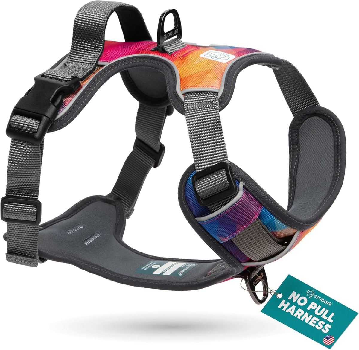Embark Pets Adventure No Pull Harness front clip view enabling gentle control during walks