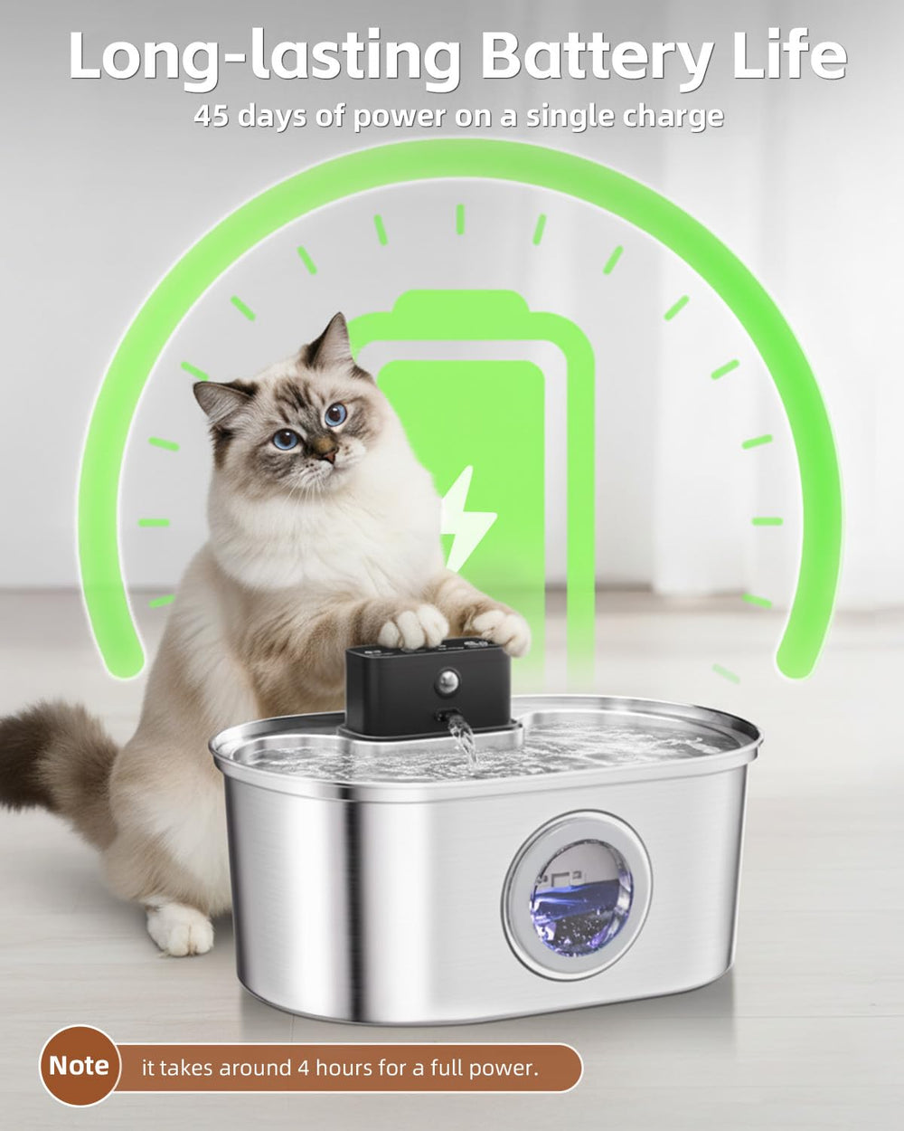 Emdoro cat water fountain dishwasher-safe-parts simplify cleaning and maintenance.
