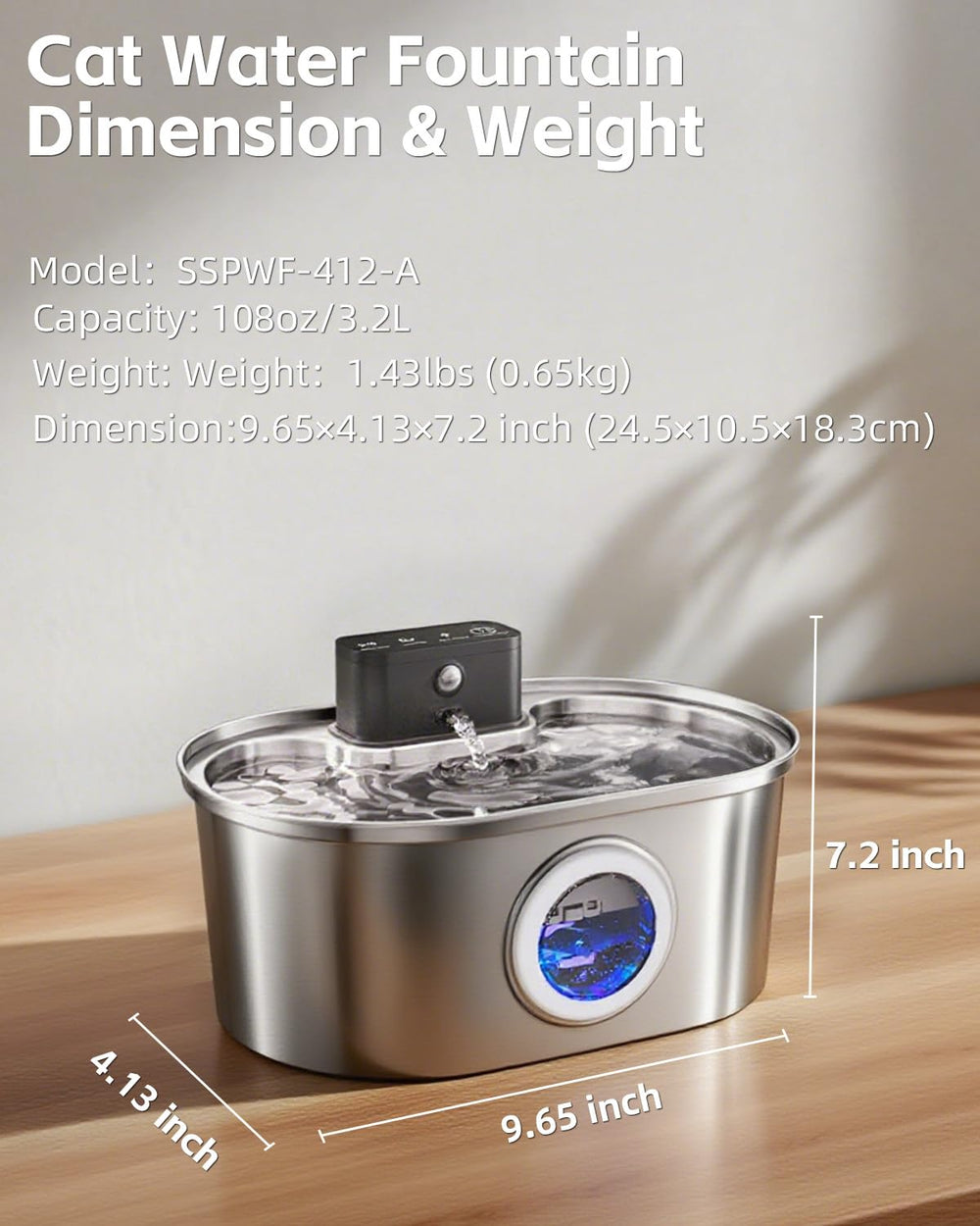 Emdoro cat water fountain indoor-use-friendly suits home environments.