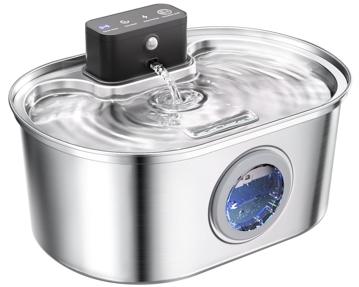 Emdoro cat water fountain wireless-assembly shows cordless setup for flexible safe placement.