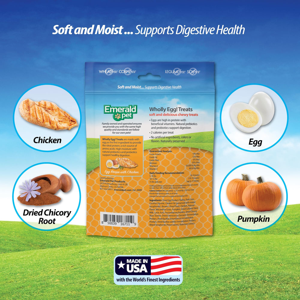 Emerald Pet allergen-friendly cat treats are wheat-free, corn-free, legume-free, and soy-free for sensitive cats.