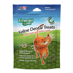 Emerald Pet Feline Dental Treats salmon bite highlights fresh flavor for breath