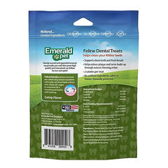 Emerald Pet Feline Dental Treats tuna bite supports plaque reduction through chewing