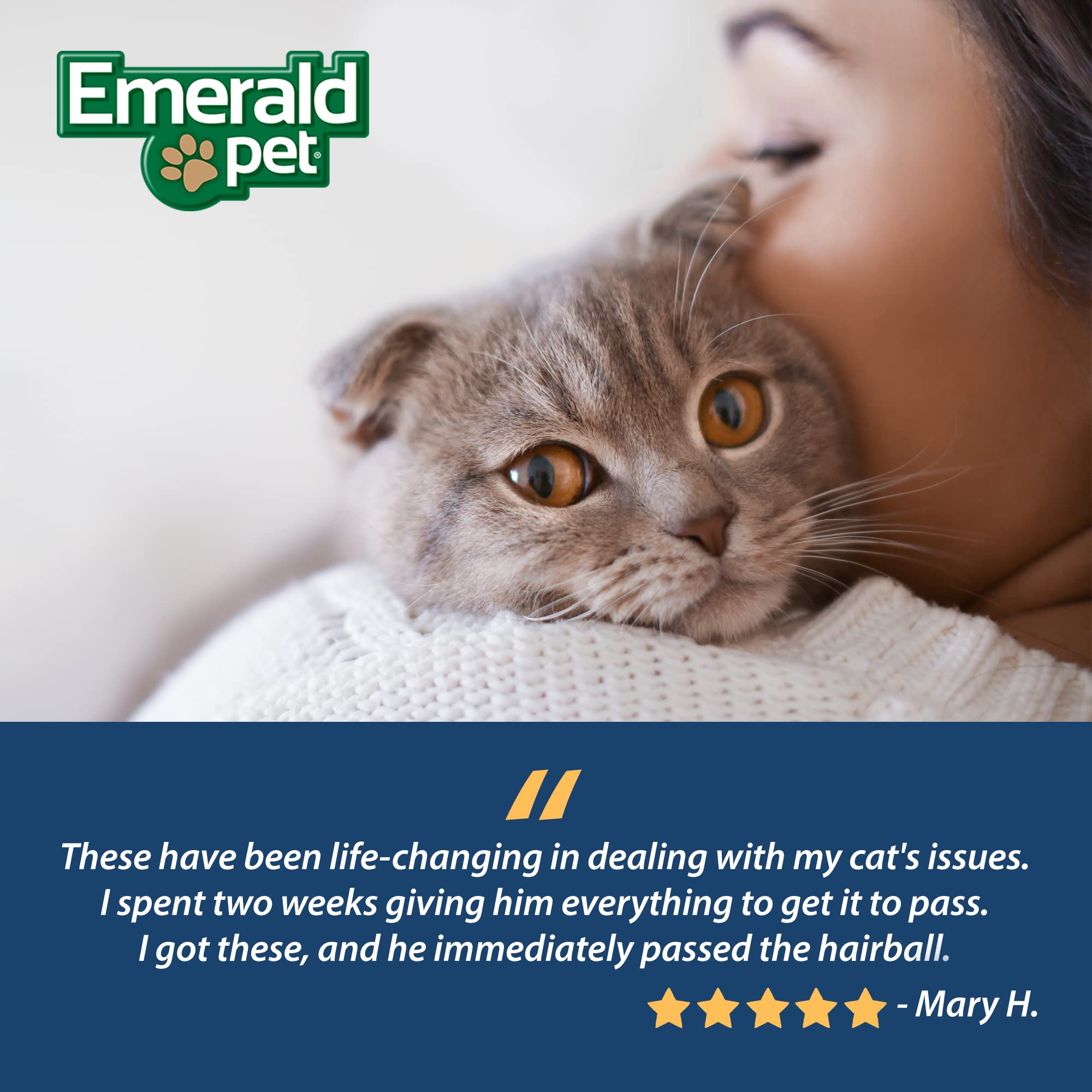 Emerald Pet Feline Health Chews grain-free formula associated with allergen-friendly diet.