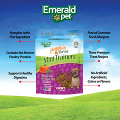 Emerald Pet Mini-Trainers during-training shot shows tiny bite-sized rewards for quick practice.