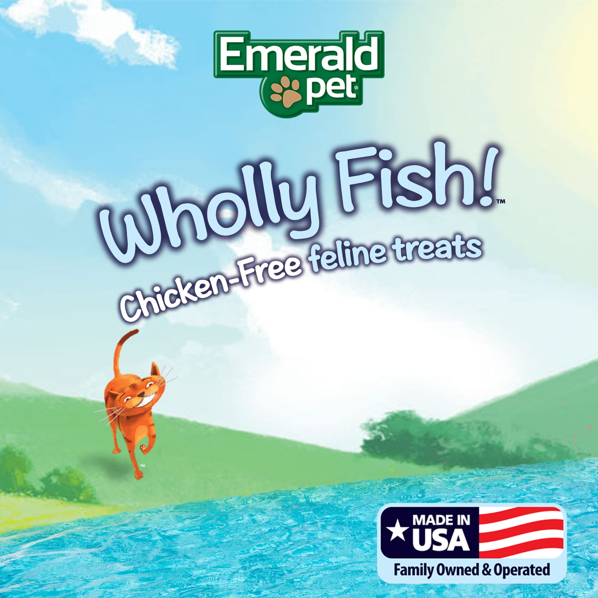 Emerald Pet Wholly Fish tuna-treats crunch texture visible for meal-time enjoyment