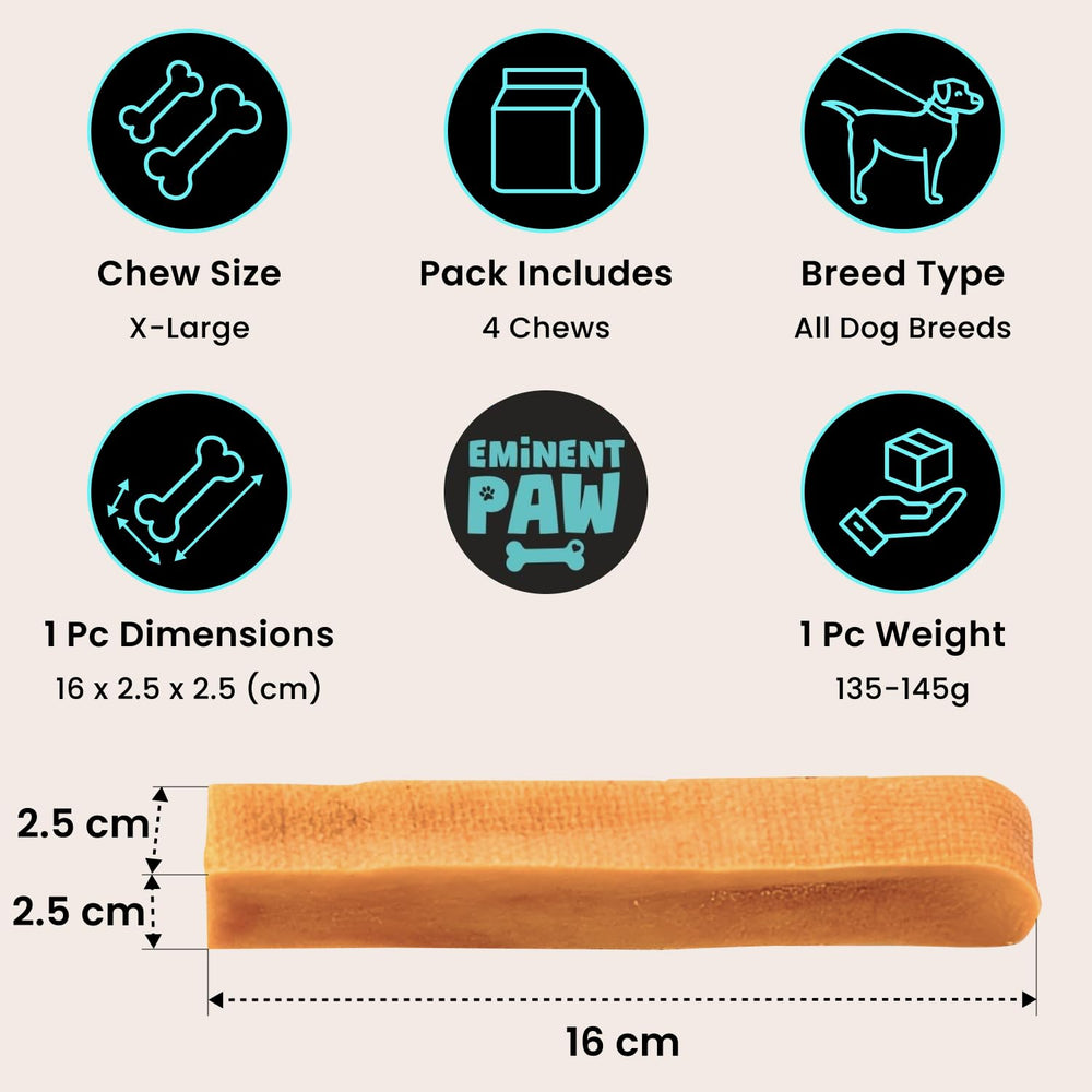 EMINENT PAW Yak Cheese Chew Ingredient Closeup highlights simple three-ingredient recipe.