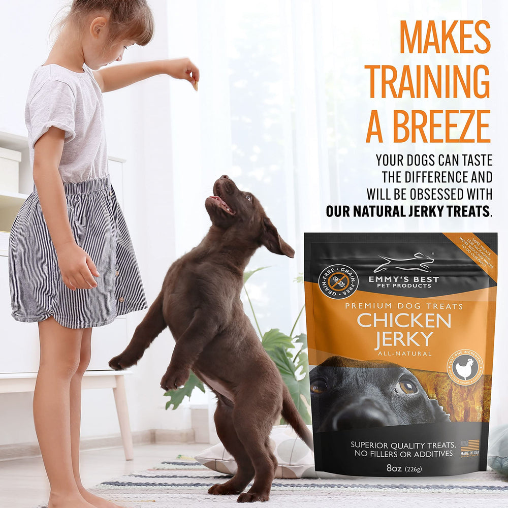 Emmy's Best EBPP jerky suited for medium, large, and small dogs