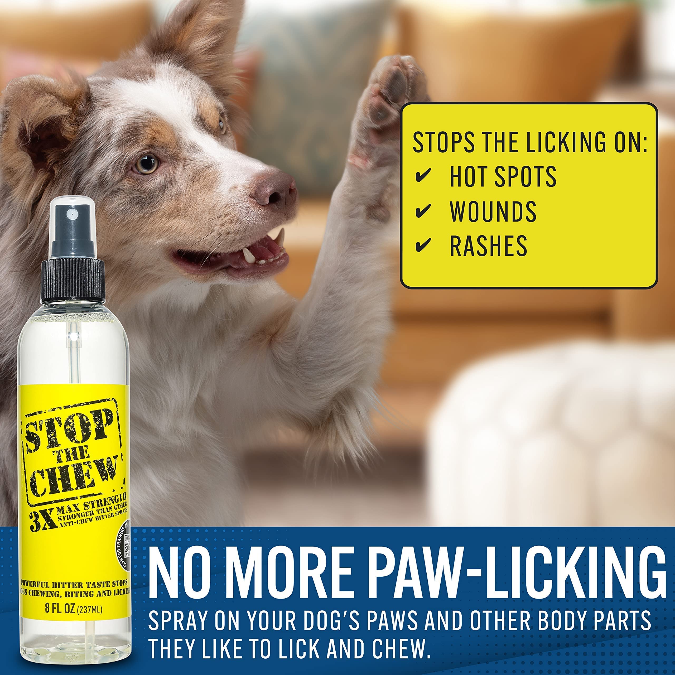 Emmy's Best EBPP Stop The Chew on dog fur demonstrates safe application