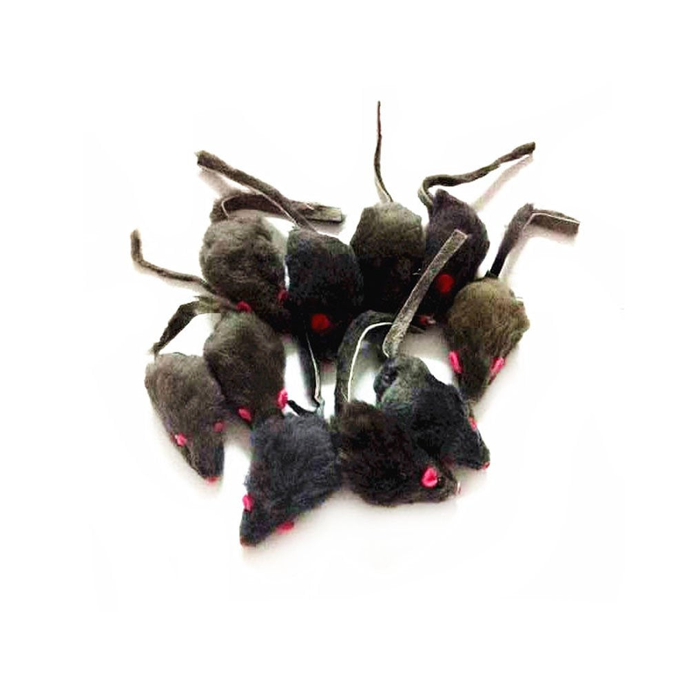 emours furry-mice-grey closeup demonstrates soft fur texture for engaging chase