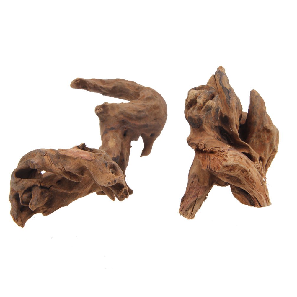 Emours aquarium driftwood 6inch showcases natural texture and shelter for small fish