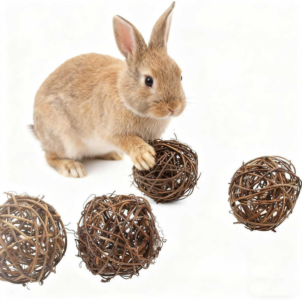 emours hand-made natural willow ball supports safe chewing and sensory play