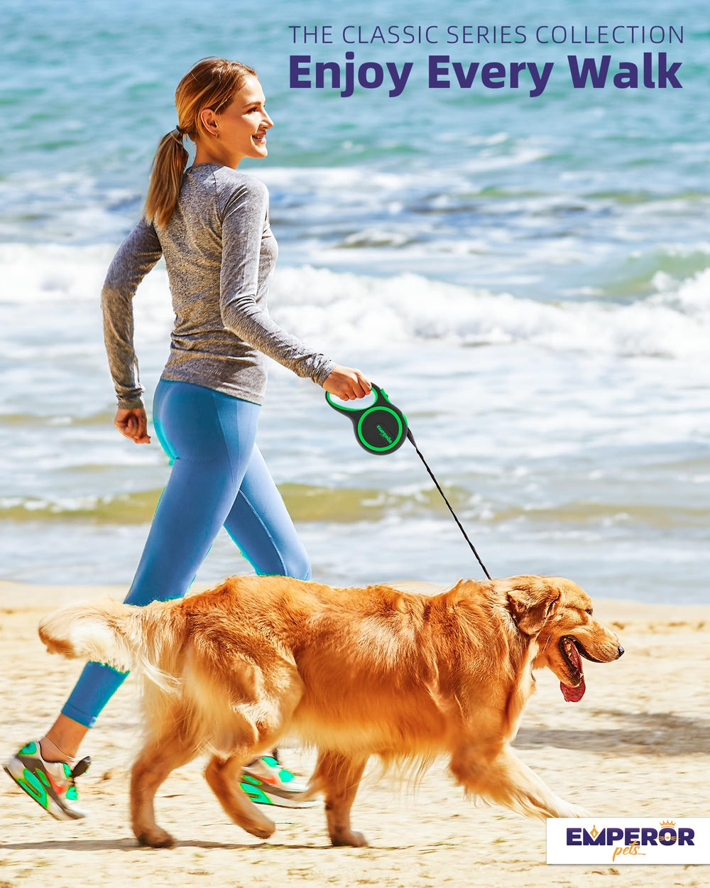 Emperor Pets lock-release button offers quick control for rewarding free-roam moments.