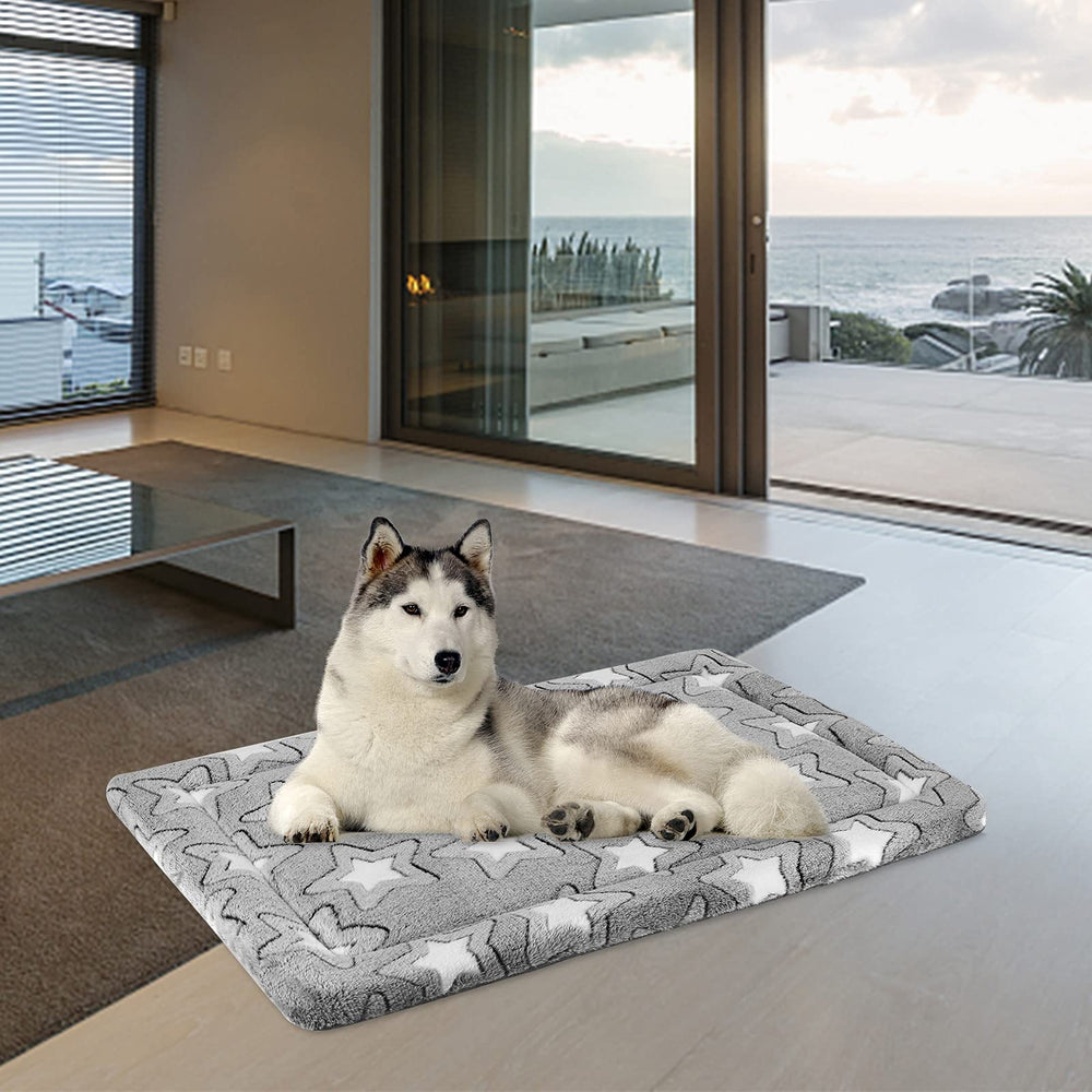 EMPSIGN dog crate pad shown in crate for convenient at-home setup.