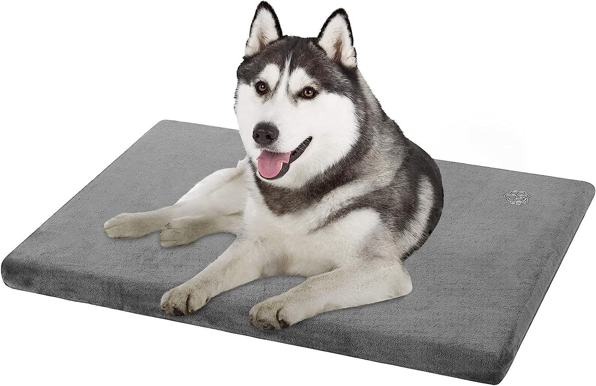 EMPSIGN stylish dog bed mat grey from front view with firm crate support