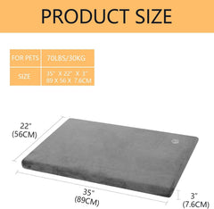 EMPSIGN reversible dog bed mat grey canvas side for cooling comfort